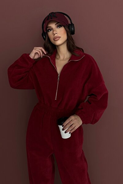 New Now Vi̇ka Zippered Fleece Jumpsuit