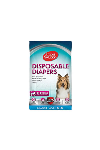 Simple Solution حفاضات الكلاب متوسطة الحجم 12 قطعة