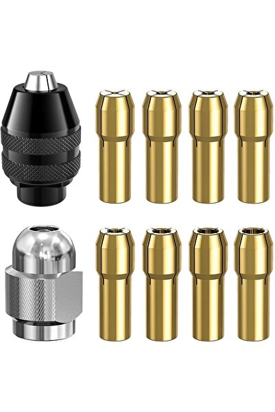 TERRIFI Drill Chuck Collet Set for Dremel 1/32"–1/8" Keyless Chuck with 4485 ...