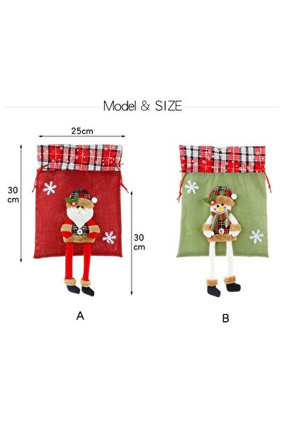 dalip Textile Christmas gift bag, Dalip, Reindeer model, 30x25 cm, Grey