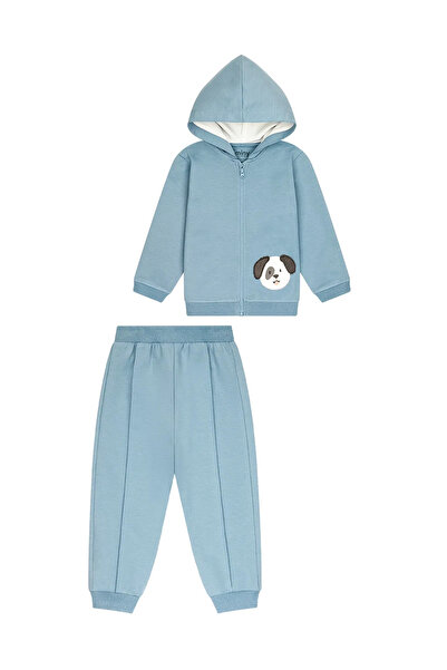 Miny Center Minycenter Dog Embroidered Baby Boy Tracksuit Set
