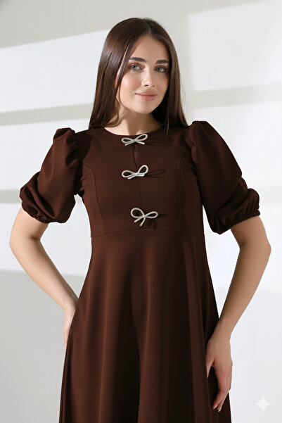 Planet Prestige Watermelon Sleeve Midi Dress with Metal Accessories Red