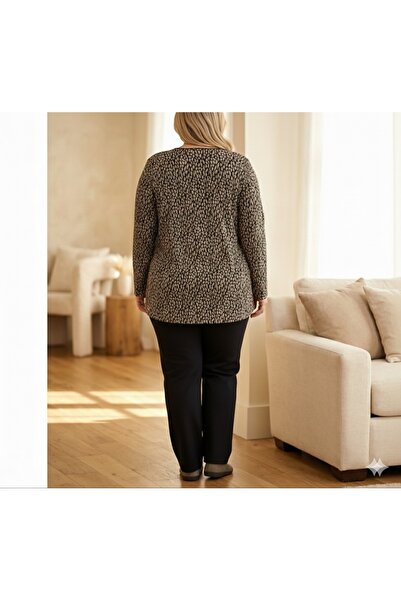 BİLGENS BUTİK Women's Plus Size 95% Cotton Winter Blouse