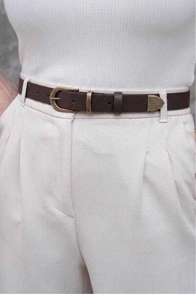 Mynoa Takım Antique Buckle Women's Belt, Jacket Belt, Trouser Belt,