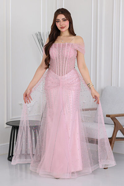 modern designer فستان لؤلؤ سهرة ملكي