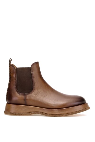 MARCOMEN 152-22327 Men's Genuine Leather Chelsea Boots Brown