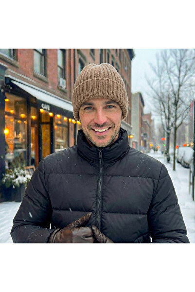 BESKAR Camel Taba Колір Ручна в'язка З підкладкою Модна Зимова Чоловіча Шапка