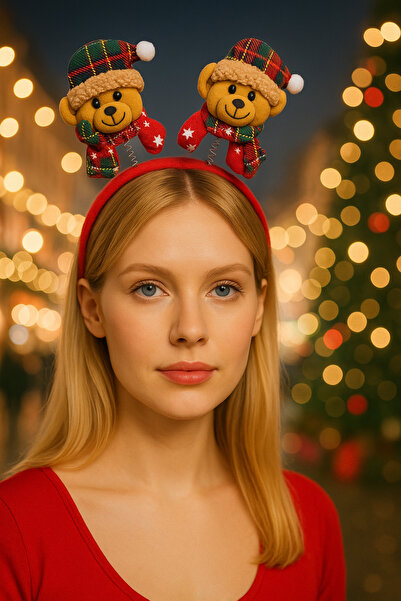 PaminBags Aksesuar Yılbaşı Ayıcıklı Yaylı Taç