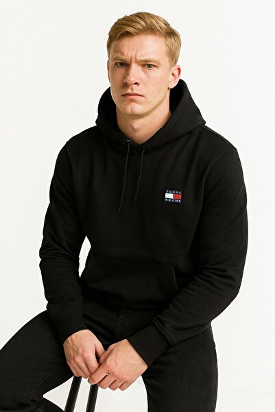 Tommy SİYAH KAPUŞONLU SWEATSHİRT HOODİE