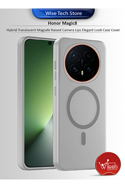 Wtech Honor Magic8 5G 2025 Hybrid Translucent Magsafe Raised Camera Lips Elegant Look Case Cover