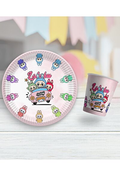 Bkmc 8-Piece Plate and Cup Set with Pumpkin Theme for Birthday Party Decoration Supplies