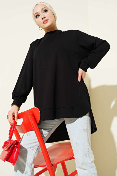 Smy moda Double Face Oval Cut Oversized Tunic