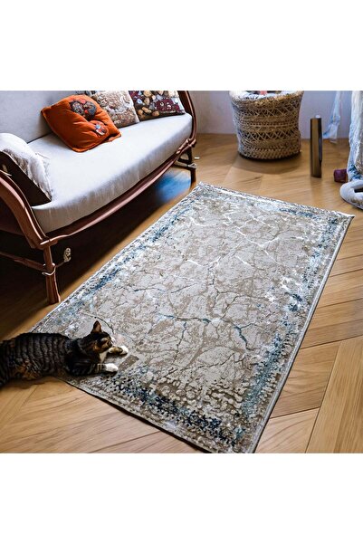 Brava Casa Marbella Essence Carpet, Living/Bedroom, Blue, Cream, Beige, Underfloor Heating, Fi