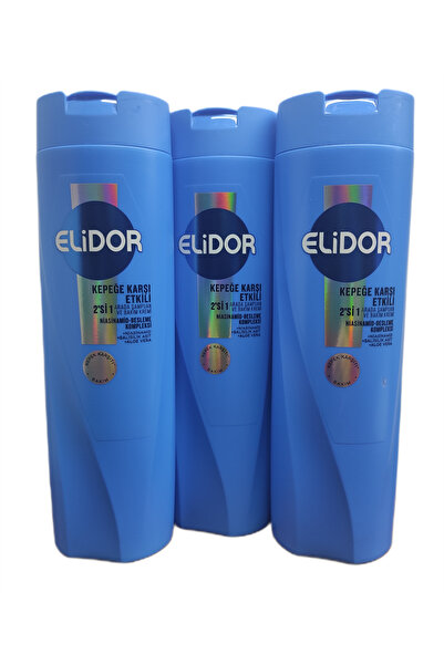 Elidor 2-in-1 Shampoo and Conditioner Effective Against Dandruff 400 ml (New) X 3 Pieces
