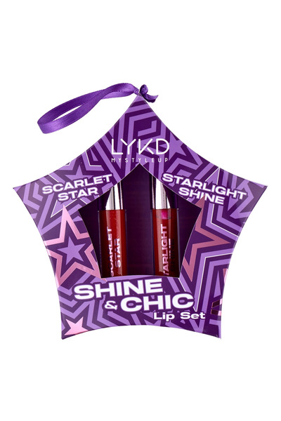 lykd Shine & Chic Lip Set Dudak Kiti (Scarlet Star Dudak Parlatıcısı & Starli...