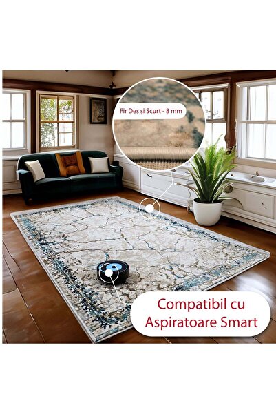 Brava Casa Marbella Essence Carpet, Living/Bedroom, Blue, Cream, Beige, Underfloor Heating, Fi