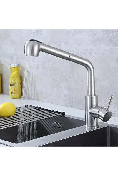 Alessandro DESIGN Baterie de bucătărie cu pulverizator extractibil Starke CF 019, monocomandă, oțel inoxidabil, cartuș ceramic,