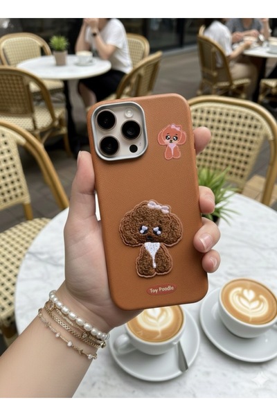 MustCase حافظة هاتف iPhone 16 Pro مطرزة بشكل لطيف مظهر جلدي حافظة هاتف مرنة و...