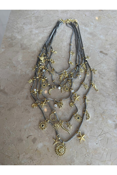 bijux by mrv Zr Model Multi Chain Charm Necklace