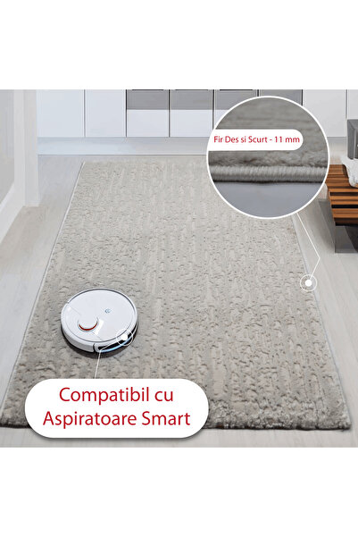 Brava Casa Ivory Serenity Carpet, Living Room/Bedroom, Ivory White, Underfloor Heating, Short Pile 11 m