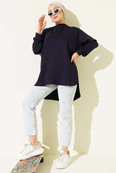 Smy moda Double Face Oval Cut Oversized Tunic
