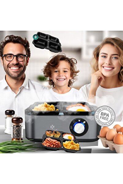 KESSER Electric egg boiler, 8 eggs 500 W, with timer Black/Anthracite