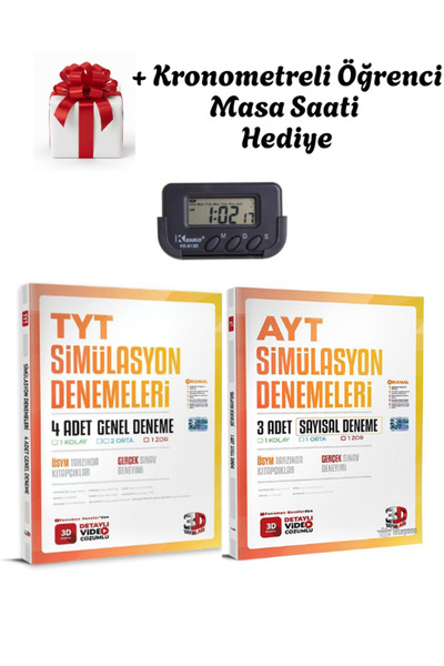 3D Yayınları 2026 TYT ve AYT 4'li ve 3'lü Genel Deneme + Kronometreli Öğrenci...