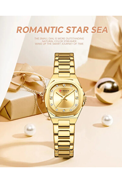 Curren 9104 Elegant Women's Watch Waterproof Luminous Stainless Steel Quartz Square Dial