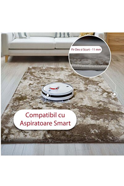 Brava Casa Terra luxe Carpet, Living Room/Bedroom, White, Brown and Cream, Underfloor Heating, Short Pile