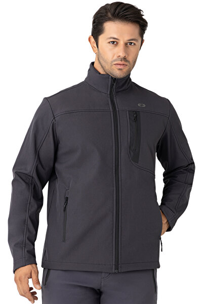 Crozwise Anthracite Men's Waterproof Softshell Outdoor Coat / Jacket - 5039-06
