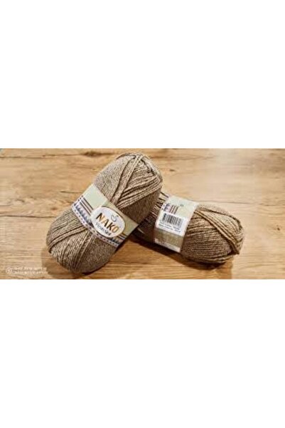 NAKO Mink Glitter Winter Sweater Scarf Beanie Medium Thickness Knitting Yarn 257Yr Mink