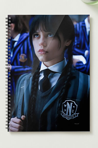 BLACKONECLASS WEDNESDAY A5 Metal Spiralli Çizgisiz Sert Kapak WEDNESDAY Defter