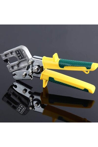 SYOSI مكبس تثبيت بدون مسامير معدني للحوائط الجافة بيد واحدة مع قفل للثقب (أصفر)