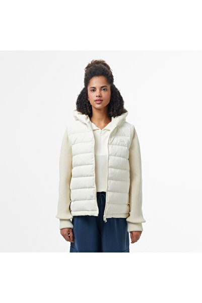 Lacoste Kadın Regular Fit Kapüşonlu Beyaz Mont