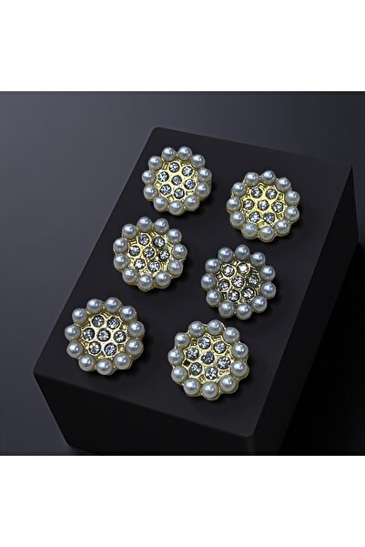 ODDA TASARIM ATÖLYESİ New Christmas Collection Pearl Gold 6-Piece Button Set (2cm)