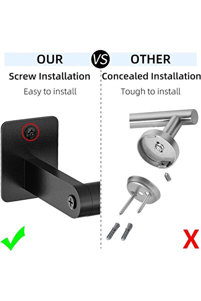 Generic Bathroom Towel Bar, 24 Inch Wall-Mounted Heavy Duty Matte Black