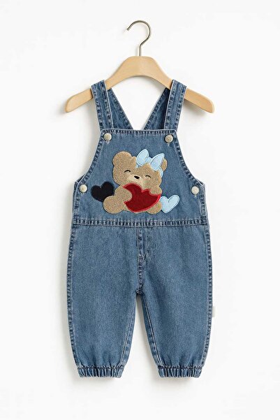 Midani Store Baby Navy Blue Denim Suspender Jumpsuit Set Comfortable Casual Baby Boy Combination with Striped Long Sleeve Bodysuit
