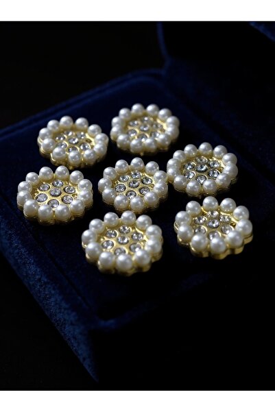 ODDA TASARIM ATÖLYESİ New Christmas Collection Pearl Gold 6-Piece Button Set (2cm)