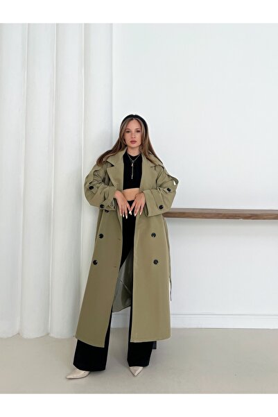 Joi Women's Flowy Long Belted Oversized Trench Coat