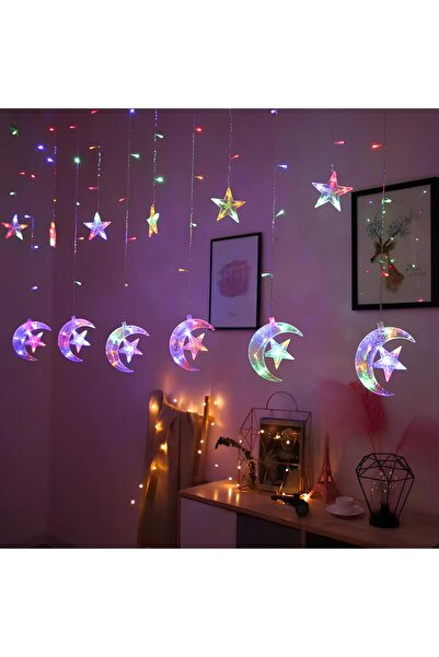 OricareFain Instalatie de Craciun, Perdea luminoasa ploaie, 3m, Stelele cu lu...