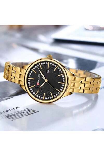 Curren -9099 Original Brand Stainless Steel Band Wrist Watch For Women With Free Box