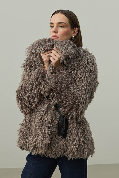 Fahhar Faux Fur Coat Brown