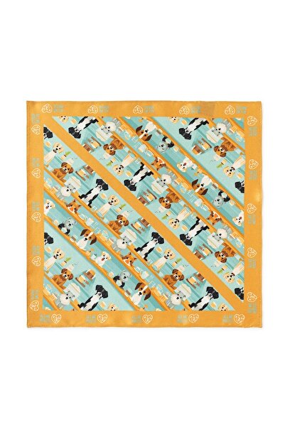 All We Need Is Pets Puppies Candy Shop Mustard Silk Bandana for Dogs and Pet ...