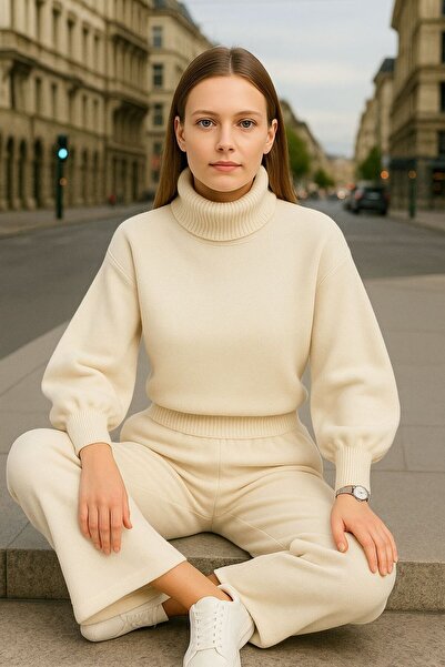 MAY MARA 2-piece fisherman collar knitwear set