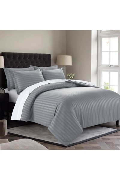 SLEEPLAND (Hotel-style bedspread, gray color, size 200x200cm)
