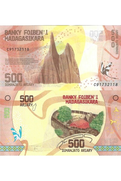 emir koleksiyon coin & paper collection Madagaskar 500 Ariary Yabancı Kağıt P...
