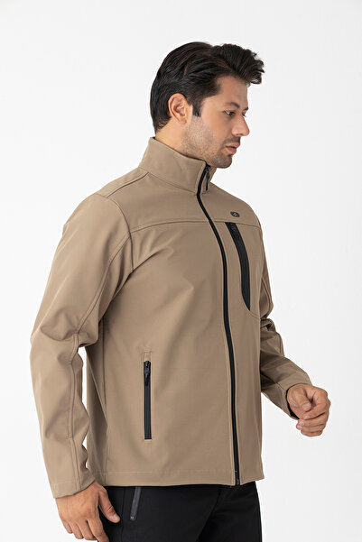 Crozwise Beige Men's Waterproof Softshell Outdoor Coat / Jacket - 5039-02