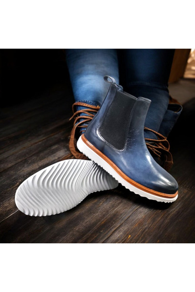 VİVA SHOES 100% Genuine Leather Eva Sole Chealsea Men's Boots