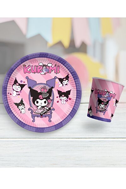 Bkmc 8 Lİ TABAK BARDAK KUROMİ TEMALI DOĞUM GÜNÜ PARTİ SÜSÜ MALZEMELERİ
