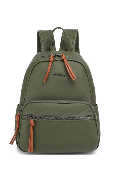 Hüvendo Barcelona Medium Size Multi-Pocket Soft Design Sports and Casual Women's Backpack Dark Green